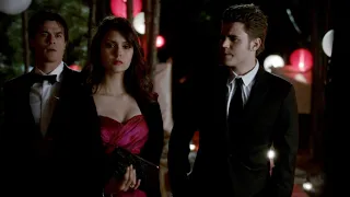 TVD 4x19 - Damon, humanity-less Elena and Stefan arrive at the high school prom | Delena Scenes HD