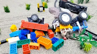 Diy tractor mini Bulldozer rescue Train | science project | adityaminitractor