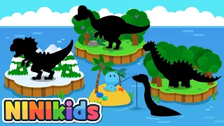 What kind of dinosaur is it? | Shadow dinosaur game | Tyrannosaurus? Triceratops? | Kids | NINIkids