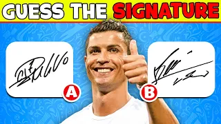 CR7 QUIZ 🏆⚽Guess The Signature, Emoji, Club, Country and SONG of Player  | Ronaldo, Messi, Mbappe