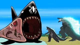 Who would win? GODZILLA or SPIDER MEGALODON SHARK: Strangest Shark Attack! Godzilla Cartoon