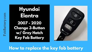 Hyundai Elantra Key Fob Battery Replacement (2007 - 2020)