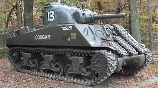 Big Old SHERMAN M4 TANK ENGINES Cold Straing Up and Sound