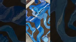 Blue epoxy dirty pour 🤩💙 Ocean Theme