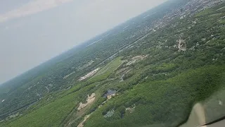 Bombardier Challenger 350 Jet landing Manchester, NH (MHT) Runway 17 (KLM)