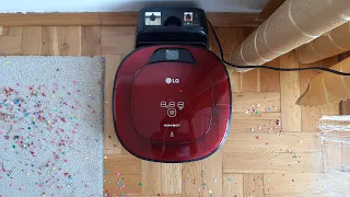 LG HOM-BOT 3.0 vs room full of confetti 🎉🎉(special request of @user-mn8ru4uo9t)