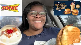SONIC PEANUT BUTTER BACON CHEESEBURGER & PEANUT BUTTER BACON MILKSHAKE REVIEW #THEREVIEWQUEEN