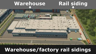 Rail connections to warehouses/factories | Cities Skylines (modded)
