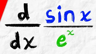 Derivative of sinx/e^x with Quotient Rule | Calculus 1 Exercises