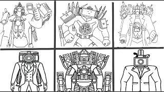 Skibidi Toilet New Coloring Pages - How to Color All Characters Bosses/ #skibiditoilet #titantvman