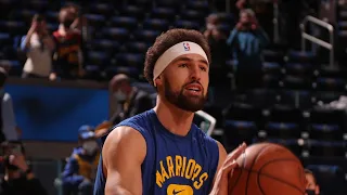 Klay Thompson gets insane applause during warm-up at the Chase Center