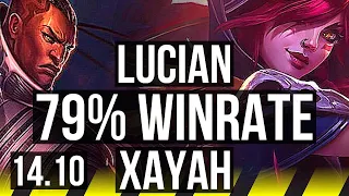 LUCIAN & Yuumi vs XAYAH & Rakan (ADC) | 79% winrate, Quadra, Godlike | KR Master | 14.10