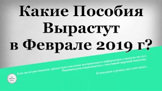 Какие Пособия Вырастут в Феврале 2019 года