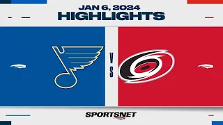 NHL Highlights | Blues vs. Hurricanes - January 6, 2024