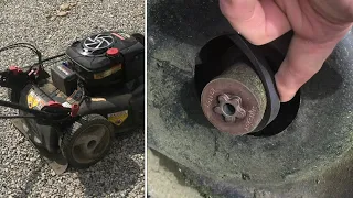 “fixing” SELF PROPEL on a lawnmower (belt installation) briggs and stratton