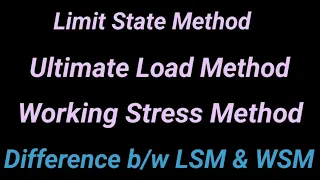 Working Stress Method || Limit State Method || Modular Ratio || Modulus of Elasticity || Shiwani Jha