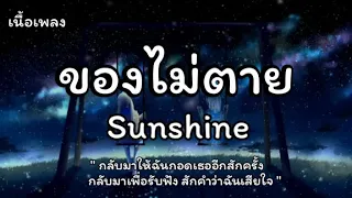 ของไม่ตาย - Sunshine (เนื้อเพลง)