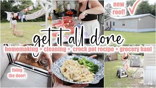 ✨PRODUCTIVE GET IT ALL DONE // homemaking + cleaning + crock pot dinner recipe + grocery haul