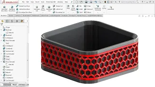 Hexagon Patterned Box - SolidWorks Tutorial