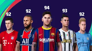 🔥 PES 2021 | TOP 100 BEST PLAYER RATINGS 😳| FT. Messi, Ronaldo, Neymar | Fujimarupes