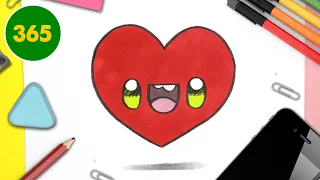 COMMENT DESSINER UN COEUR KAWAII ❤️ Dessins facile kawaii ❤️  Cadeaux originaux pour Saint-Valentin