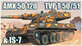 IS-7, AMX 50 120 & TVP T 50/51 • WoT Blitz Gameplay