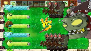 PLANTS VS ZOMBIES  GAME HACK  Tem Pea Gatling Pea Snow Pea vs Dr Zombos gargantuar ALL Zombies