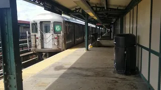 Double R62 (6) train entering  and departing at st.lawrence av