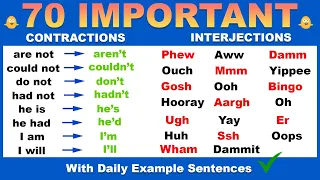 Learn 70 Important Contractions and Interjections That Will Improve Your English Speaking Skills