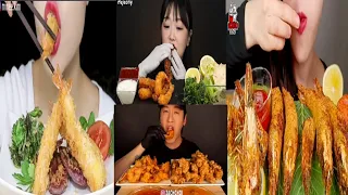 Mukbangers love their FRIED TEMPURA SHRIMP | ASMR MUKBANG Compilation