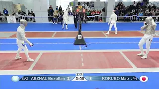 2023 Day01 T32 16 M S Individual Junior Plovdiv BUL CHM 8 KOKUBO JPN vs ABZHAL KAZ