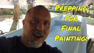 How to prep Fiberglass & Gelcoat Crazing for  Primer and Topcoat - Boston Whaler Restoration part 7