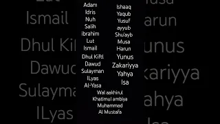 25 Prophets Names
