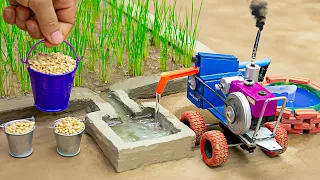 Diy tractor making mini Concrete bridge #7 | diy tractor | water pump | @KeepVilla | Miniature Farm