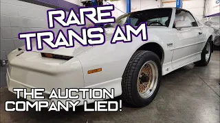 This AUCTION 1989 Turbo Trans Am has issues. They LIED!