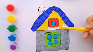Как нарисовать ДОМИК / мультик раскраска ДОМ для детей / Раскраски малышам