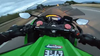 Kawasaki Ninja ZX10r Launch 0-300 kmh Full Akrapovic Sound