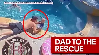 Dad saves infant son from drowning in pool