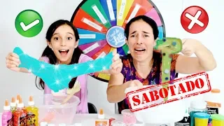 DESAFIO DA ROLETA MISTERIOSA DE SLIME SABOTADO ★  The Mystery Wheel of Slime Challenge com a Mamãe