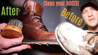HOW TO clean and condition Work BOOTS fast & EASY (Red Wing, Thorogood, Georgia n' more!!)
