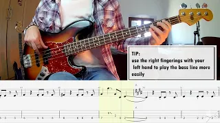 Billy Joel - Uptown Girl BASS COVER + PLAY ALONG TAB + SCORE