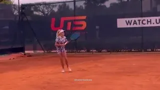 This 12 Year old Tennis star has perfect groundstrokes