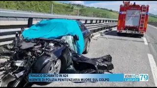 A24 - Tragico schianto in autostrada, muore un agente di polizia penitenziaria