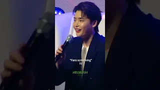 Lee jong suk state blushing when fans mentioned IU 😍 #couplegoals #trending #kdrama #discopangpang