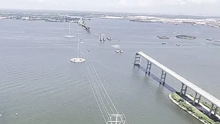 Aerial Footage: Evolution of Recovery at Francis Scott Key Bridge, Baltimore