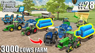 3000 COWS FARMER CREATES THE PERFECT GRASS SILAGE BALING SYSTEM | Farming Simulator 22