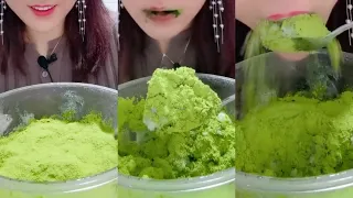 얼음먹방 MATCHA POWDER SHAVED ICE EATING ASMR 💚🍵 CRUNCH ICE  녹차 | Матча | 抹茶