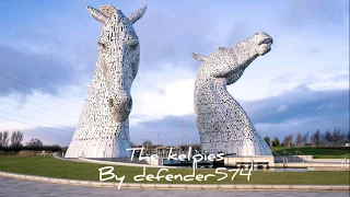 The kelpies Falkirk Scotland - drone footage