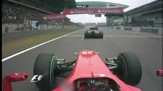 Fernando Alonso onboard jump-start Chinese GP 2010