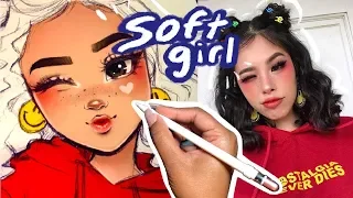 DRAWING A SOFT GIRL!? ♡ | Aesthetic Drawing + Procreate Painting